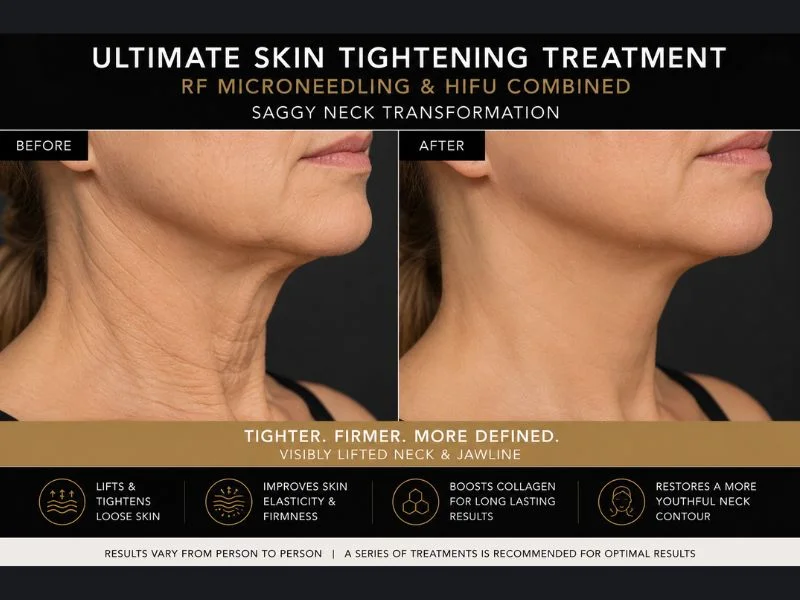 before and after Ultimate skin tightening treatment Warrington